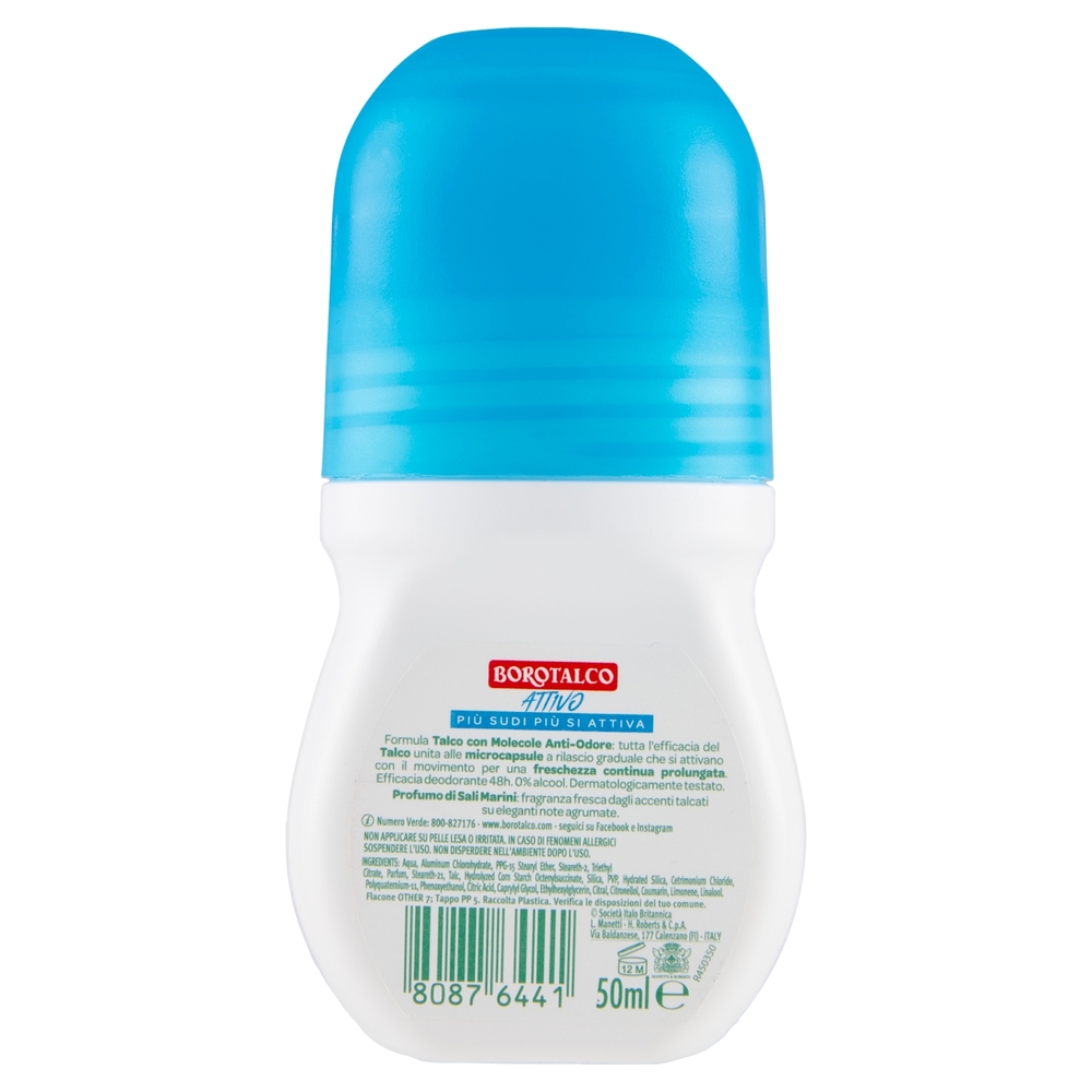 Borotalco Attivo Profumo di Sali Marini Deo Roll On 50 ml